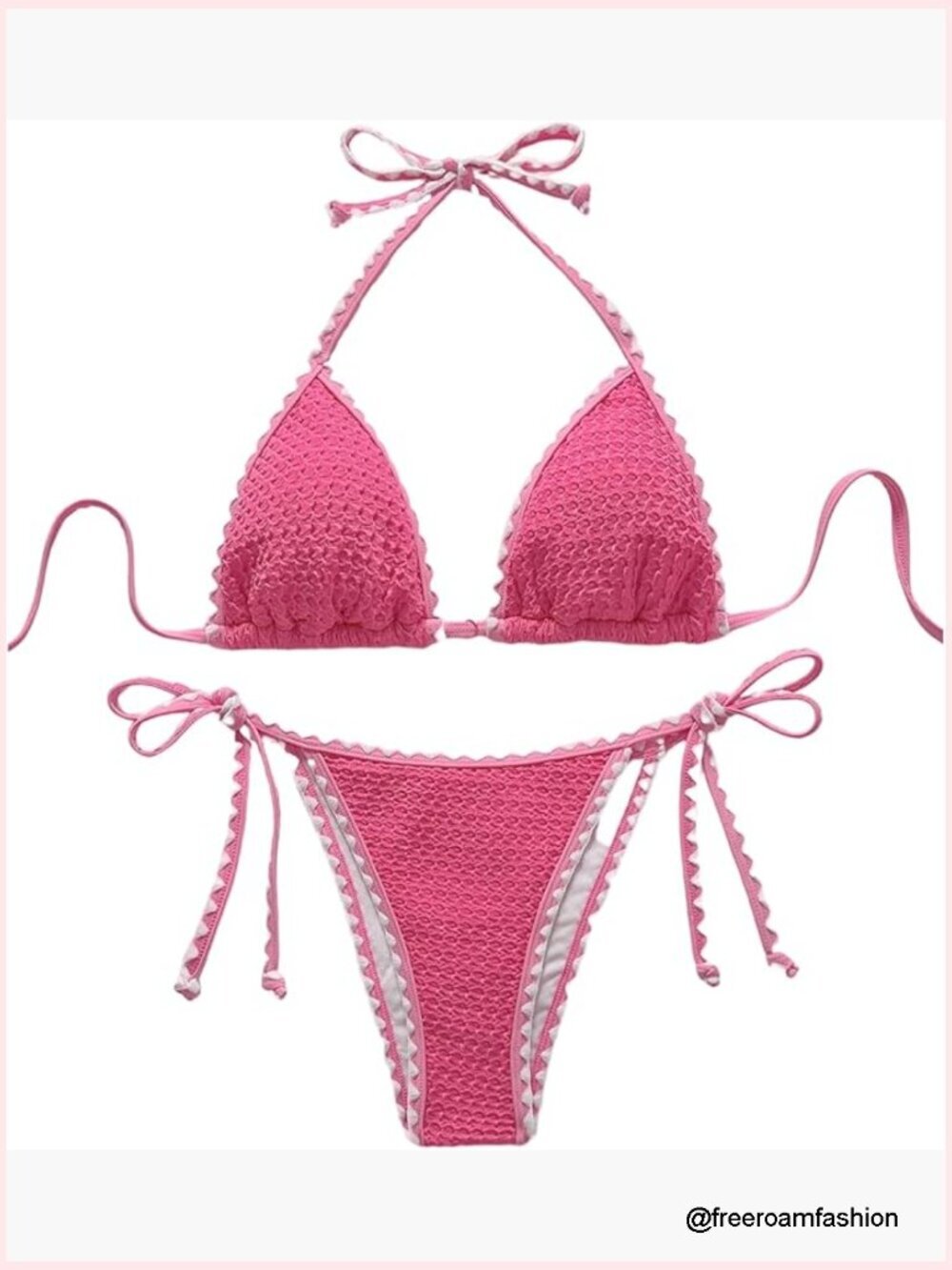 Halter Bikini Set High Waisted Thong Swimsuit 2 Piece Polyester Blend